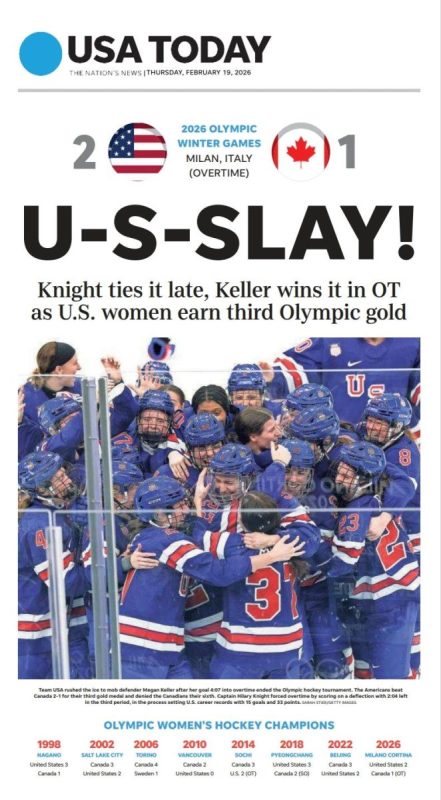 Celebrate U.S. hockey gold, Knight’s record with commemorative page prints